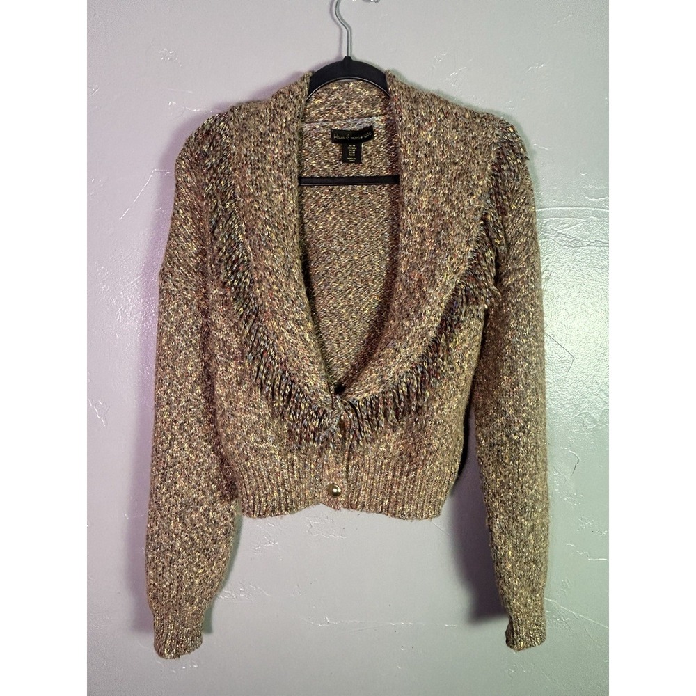 House of Harlow 1960 textured fringe trim along the collar M Fall Western Cozy
